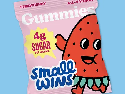 Small Wins Packaging branding cpg design food and bev illustration lettering logo mascot packaging snacks vector