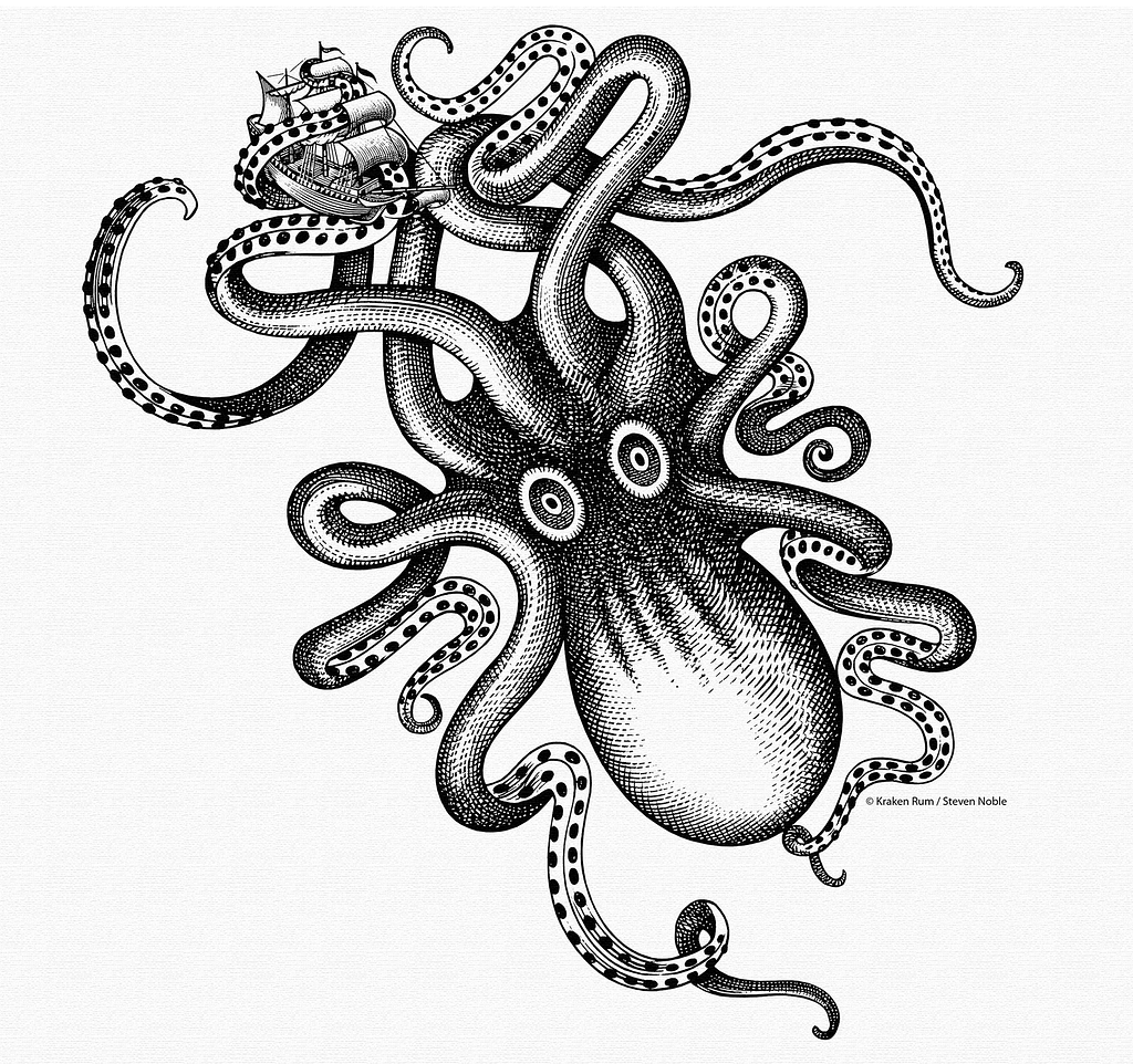 Kraken Rum Illustration by Steven Noble by Steven Noble on Dribbble