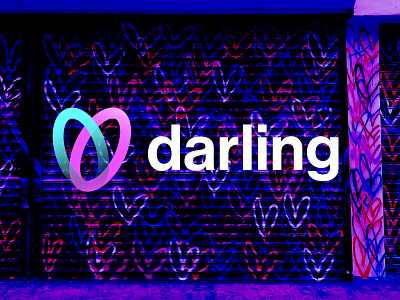 darling app logo design brand identity branding clean colorful colors darling dating fun heart identity logo logos love minimal modern