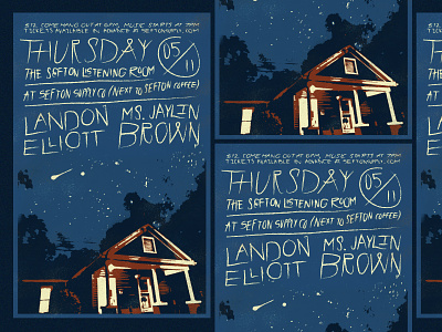 Sefton Listening Room Poster: May admat band flyer band merch concert poster gig poster hand drawn handwritten illustration merch merch design music music branding music design poster poster design richmond show flyer show graphics show poster tour poster