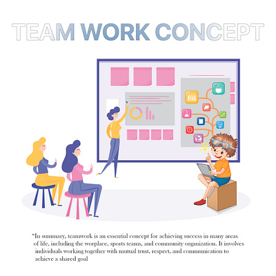 Team Work Concept 3d animation graphic design logo ui