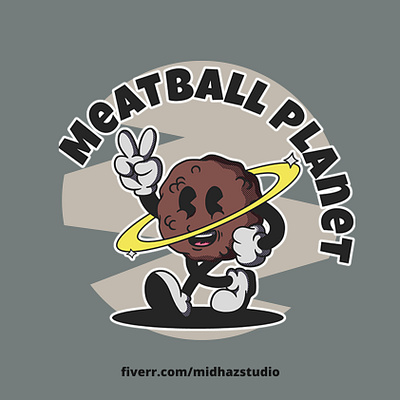 Meatball Vintage Character cartoon cartoon vintage design graphic design illustration logo retro vector