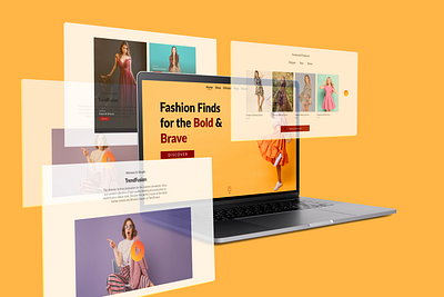 TrendFusion branding color scheme conversion focused design ecommerce fashion figma free shipping graphic design landing page modern design motion graphics pastel colors prototyping social media marketing typography ui uiux ux web design