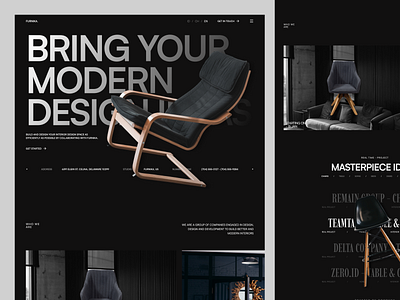 Furnika - Interior Landing Page brand branding chairs clean darkmode decor ecommerce furniture home page homedecor interior living room logo shop sofa store uidesign web design