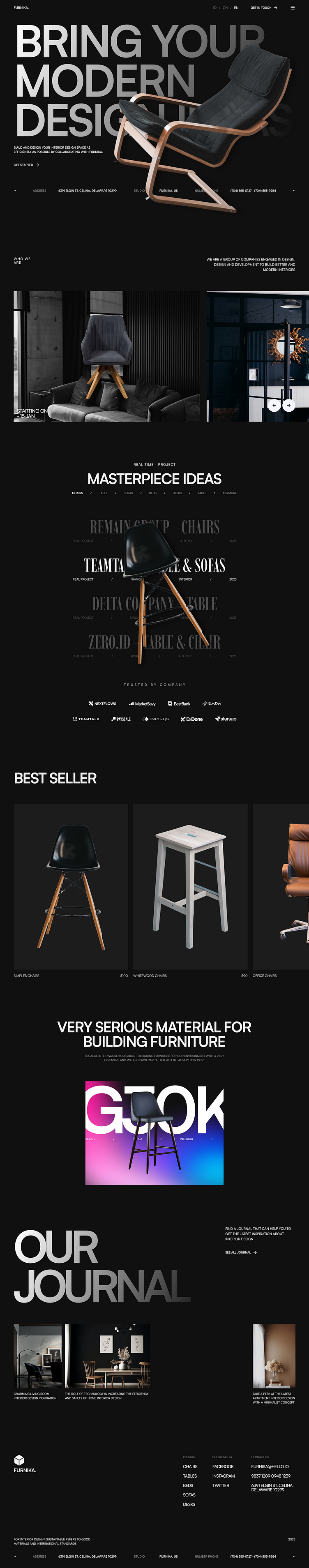 Furnika Interior Landing Page by Luffi Surachman for SLAB Design