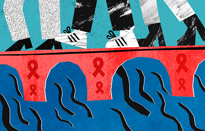 AIDS Walk - Illustration art graphic illustration vector