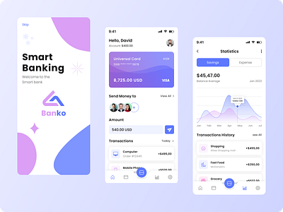 Banking App UI app app design bank bank app banking card branding card currency finance financial financial app fintech minimal mobile app mobile app design money transfer online banking ui uiux design ux