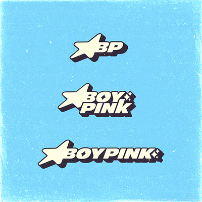 Boypink Logo Variation branding design logo photoshop texture type y2k