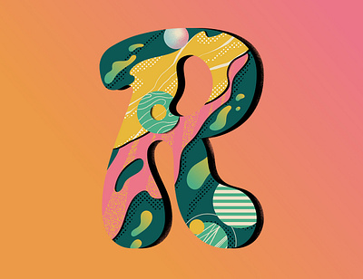 'R' for 36 Days of Type 36daysoftype abstract challenge concept contemporary design flat gradients illustration illustrator lettering letters shapes texture type vector
