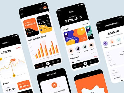 Filllo Fintech App UI Kit analytics app app design banking app design filllo finance finance app finance management financial app fintech mobile mobile app money management statistics transection ui uiux ux wallet app