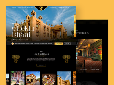 Chokhi Dhani - Luxury Hotel & Resort Website UI/UX Design chokhi dhani creative design hotel hotel ui luxury luxury ui modern prowinstudio resort resort ui ui ui ux ui design uidesign uiux