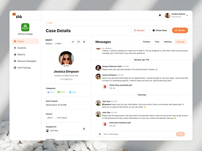 Messages - Web Management Platform application cases communication dashboard discussion edtech education files messages profile school student ui university ux web web app website