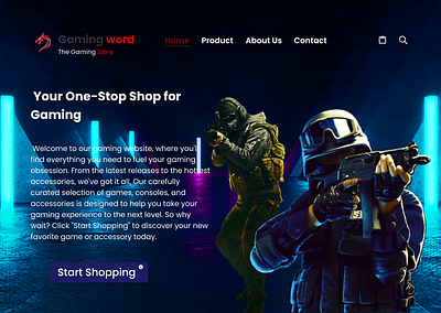Gaming Word: The online gaming store branding design figma graphic design graphic design trends ui ui design ux website