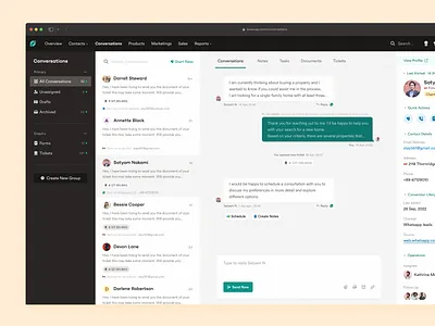 CRM Conversation Module conversation crm design product design ui
