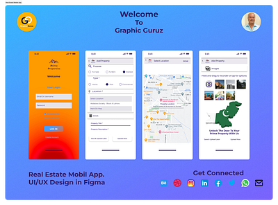 Real Estate Mobile Appl UI/UX Design in Figma app branding design graphic design illustration logo ui ux vector