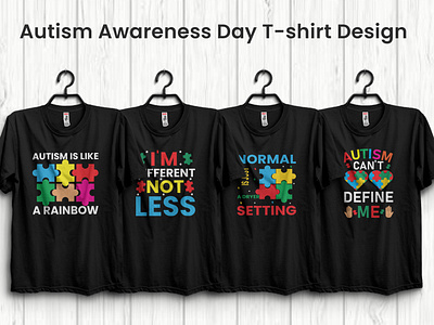Autism Awareness Day T-shirt Design Bundle apparel autism autism awareness day awareness clothing fashion illustration mental health print t shirt t shirt design tee trendy tshirt typography vector