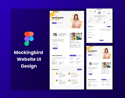 Mockingbird Portfolio Website Landing Page UI Design adobe xd branding design figma graphic design landing page nuysdev raisul hasan rafi ui ui design user interface design ux website ui design