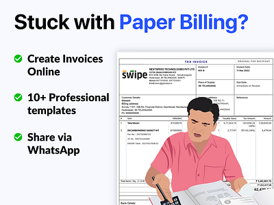 10 seconds invoicing! 3d animation billing billing app branding design e way bills ewaybills graphic design gst illustration invoicing logo motion graphics online store swipe typography ui ux vector