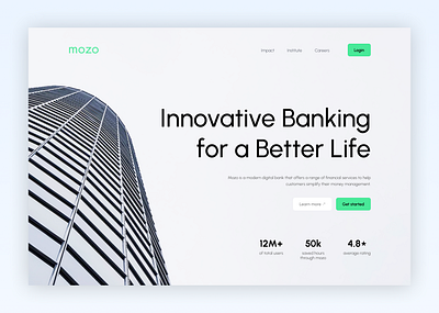 MOZO Banking Landing Page banking landing banking ui branding finance finance landing landing page ui design ui ux