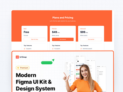 UI Snap - Modern UI Plans and Pricing modern ui plans and pricing page