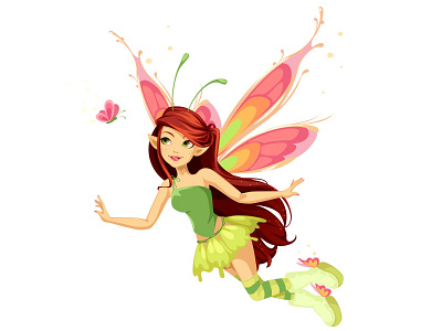 Flying Fairy Cartoon animation cartoondesign cartoonmagic fairylove fairylove magic fairytaleart fairytales flyingfairy graphic design illustration