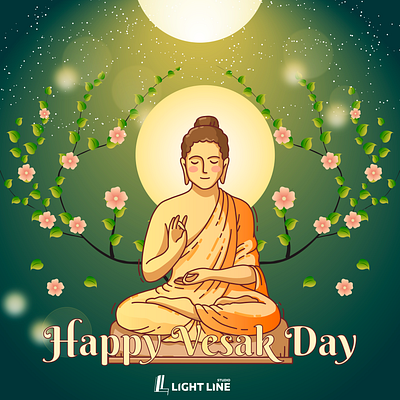 Happy Vesak Day adobe illustrator branding buddha celebrate design graphic design illustration illustrator vector vesak