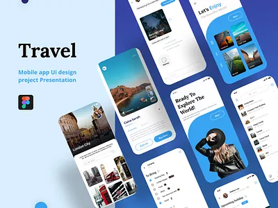 Travel app Ui design project Presentation. app app ui branding design figma illustration lendingpage logo mobil app ui mobil ui mobile app travel ui ui design uiux user interface ux web web design xd