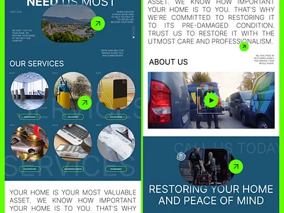 Water Damage Restoration Website app branding design graphic design illustration logo typography ui ux vector