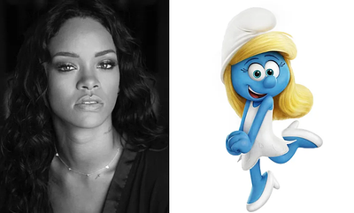 Rihanna to Voice Smurfette in the Smurfs Movie 3d animation beehaya branding cartoon freestyle graphic design illustration logo movie rihanna smurf ui vector