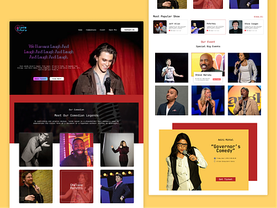 Comedy Club Website Design app branding comedian comedy event graphic design landing laughter logo show standup ui website