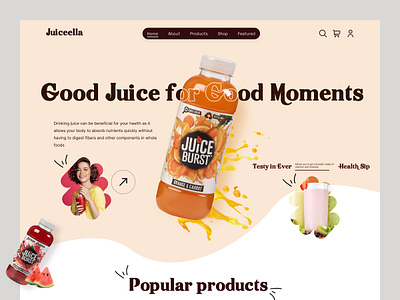 Juiceella - Beverage Web Design Concept design e commerce fruit design homepage homepage design interface juice concept landing page landingpage online shopping smoothie web design web development web ui website website design