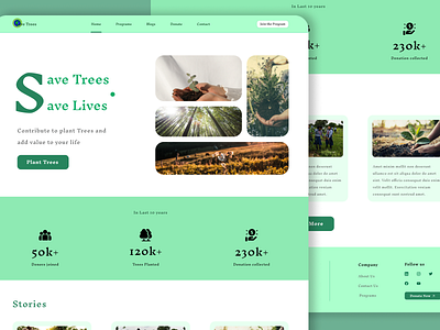 Landing Page (Save Trees) dailyui green landingpage trees ui