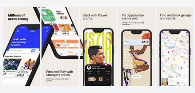 Sports App app games graphic design players sports
