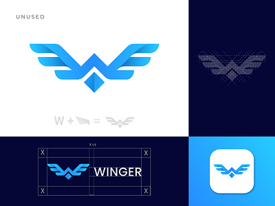 Winger Logo 3d a b c d e f g h i j k l m n app icon app logo brand identity branding branding design creative logo icon logo logodesign minimal logo modern logo o p q r s t u v w x y z software logo tech logo technology logo ui w letter logo w logo