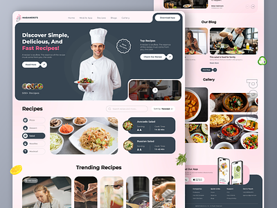 Food Recipe Landing Page Design cook cooking delicious design food food landing page food website homepage ingredients landing page landing page design modern recipe restaurant ui ui design uiux ux webdesign website design