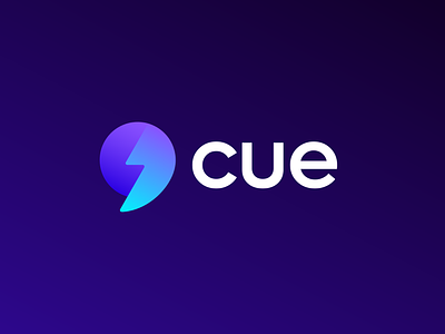 Cue logo concept pt.1 app bolt bubble chat chat costumer cue fast gradient help icon light logo messenger service social speed support web3 whatsapp