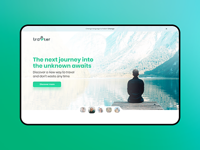 Travter LP - New way of travelling UX&UI cube cubeagency journey landingpage nature society travel travelling travter ui ux website