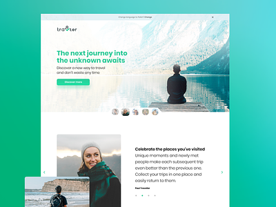 Travter LP - New way of travelling UX&UI cube cubeagency design digital holiday nature society travel travelling travter ui ux vacations website