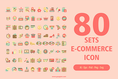 E-xommerce Icons bundle icon colored icon e commerce icon icon icon sets vector icon