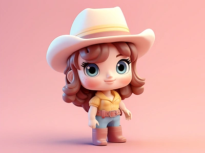 Cowgirl Cartoon 3D, 3D Model Cartoon Cowgirl, 3D Mascot Cowgirl 3d cartoon cowgirl 3d cartoon design 3d cartoon girl 3d cartoon logo 3d cowgirl 3d design 3d designer 3d illustration 3d illustration cowgirl 3d mascot cowgirl branding cartoon cartoon logo cowboy design fiverr gerdoo graphic design icon illustration