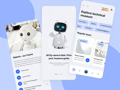 Tech museum app 3d app clean design educational gotoinc minimal mobile app ui