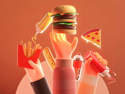 3D food 3d 3d food 3d hands 3d icons 3d pizza blender burger cola design food french fries graphic design hamburger illustration illustrations ketchup library mustard pizza resources