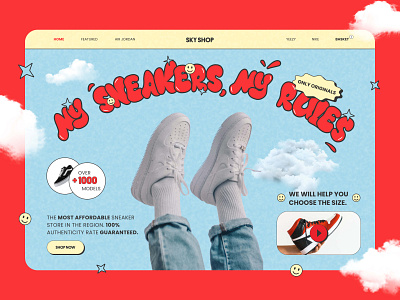 Sneakers Shop Concept concept nike red shop sneakers ui uiux ux webdesign website
