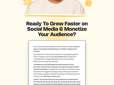 Minimalist Content Creator Website Hero content creator website hero section homepage minimal ui ux website redesign