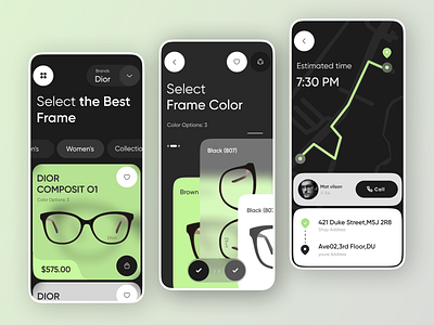 Eyeglasses Store-Mobil Version app app design design ecommerce ecommerce app eyeglasses eyewear eyewear style fashion frames on boarding ui ui design uiux