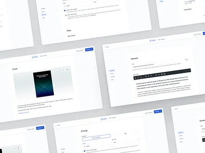 E-book Store - Editor creator document editor form nav publishing workflow saas tool