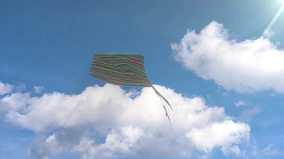 Kite flying 2d 3d animation c4d gif kite motion octane sky