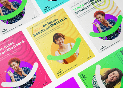 Poster designs for workplace wellbeing company exsona branding business color colour design gradient graphic design happy logo palette poster print scheme smile vector