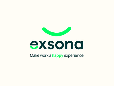 Logo design for workplace wellbeing company exsona brand identity branding bright business design green happy logo smile tagline vector wordmark