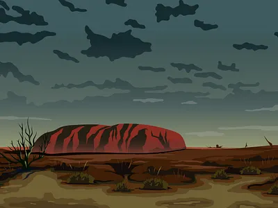 Outback night background creaza desert illustration landscape mountains na nature oceania outback vector